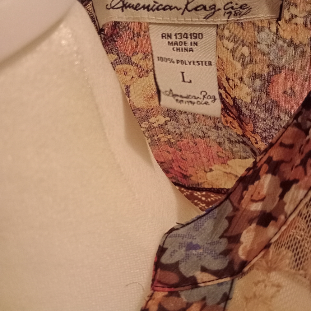 American Rag Floral Sheer Blouse - Multicolor - Picture 8 of 9